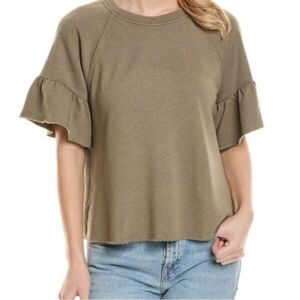 Michael Stars Ava Flutter-sleeve Sweatshirt Size L